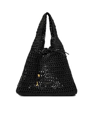 Nefeli black crochet straw tote bag GIANNI CHIARINI | BS11953COMMSTRCRCH001